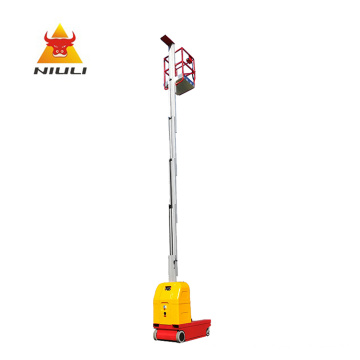 NIULI Self propelled Vertical Lift 125 kg Capacity Electric Single Mast Manlift Aerial Work Platform